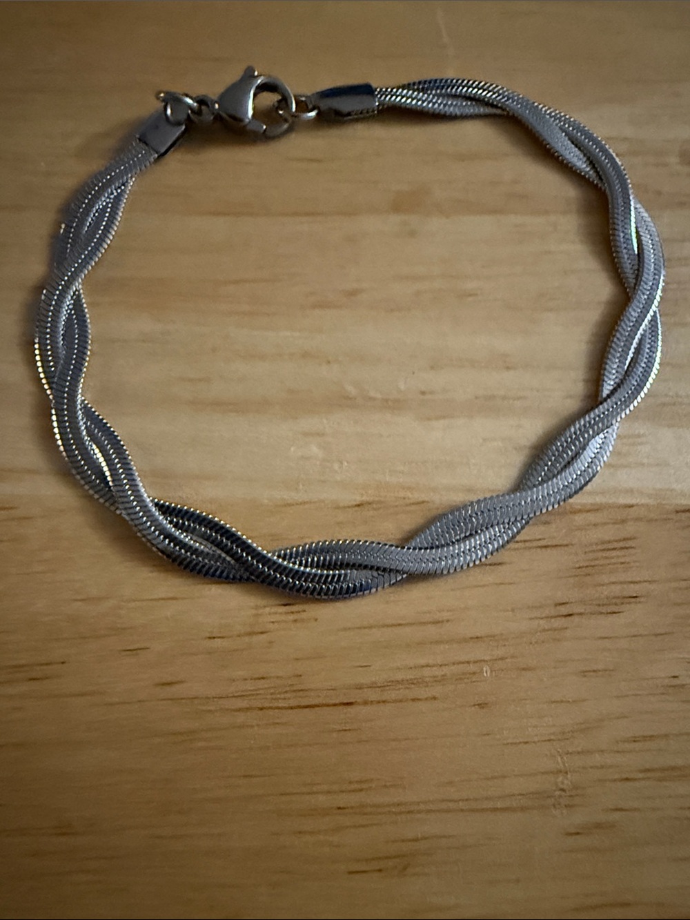 Twisted Mesh Chain Bracelet - Silver